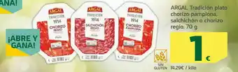 HiperDino Tradición plato chorizo pamplona, salchichón o chorizo reglo oferta