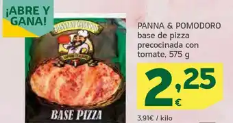 HiperDino Base de pizza precocinada con tomate oferta