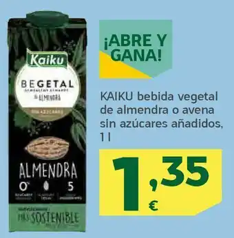 HiperDino Bebida vegetal de almendra o avena oferta