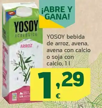 HiperDino Bebida de arroz, avena, avena con calcio o soja con calcio oferta