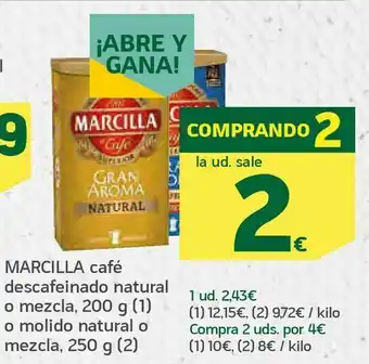 HiperDino Café descafeinado natural o mezcla, o molido natural o mezcla oferta