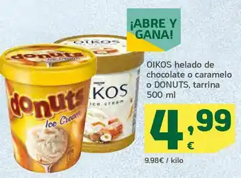 HiperDino Helado de chocolate o caramelo o donuts oferta