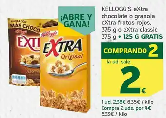 HiperDino Extra chocolate o granola extra frutos rojos oferta