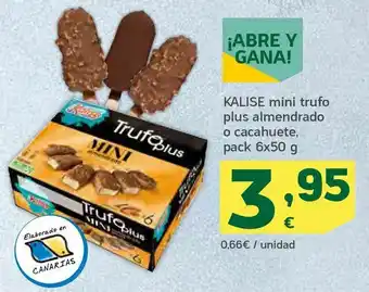 HiperDino Mini trufo plus almendrado o cacahuete oferta