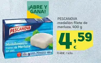 HiperDino Medallón filete de merluza oferta