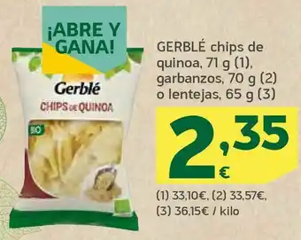 HiperDino Chips de quinoa, garbanzos o lentejas oferta