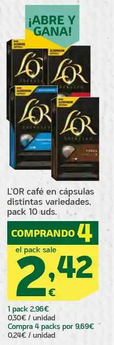 HiperDino Café en cápsulas distintas variedades oferta