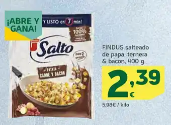 HiperDino Salteado de papa, ternera y bacon oferta