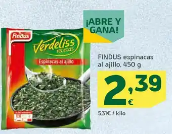 HiperDino Espinacas al ajillo oferta