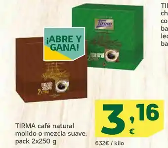HiperDino Café natural molido o mezcla suave oferta