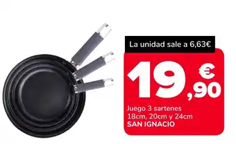 Supeco Juego 3 sartenes 18cm, 20cm y 24cm SAN IGNACIO oferta