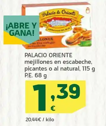 HiperDino Mejillones en escabeche, picantes o al natural oferta
