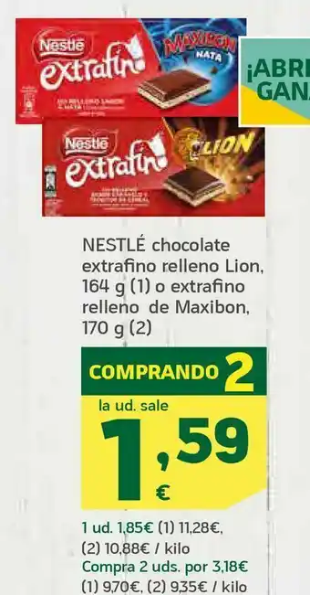 HiperDino Chocolate extrafino relleno oferta