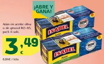 HiperDino Atún en aceite oliva o de girasol oferta