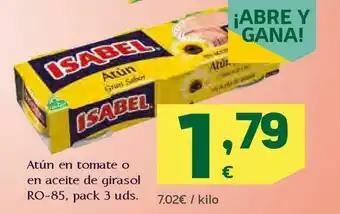 HiperDino Atún en tomate o en aceite de girasol oferta