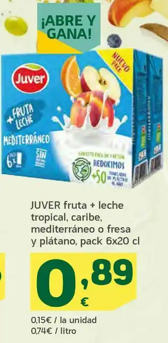 HiperDino Fruta + leche oferta