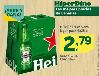 HiperDino Cerveza lager heineken oferta