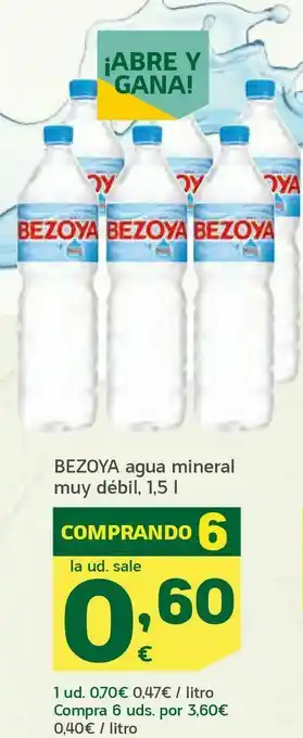 HiperDino Agua mineral muy débil oferta