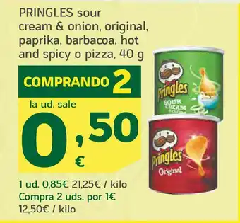 HiperDino Sour cream & onion, original, paprika, basbacoa, hot and spicy o pizza oferta
