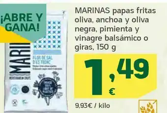 HiperDino Papas fritas oliva, anchoa y oliva negra, pimienta y vinagre balsámico o giras oferta