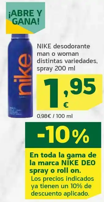 HiperDino Desodorante man o woman oferta