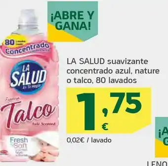 HiperDino Suavizante concentrado azul, nature o talco oferta