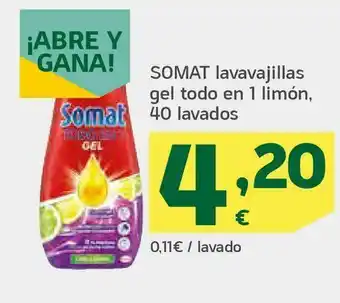 HiperDino Lavavajillas gel todo en 1 limón oferta