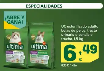 HiperDino Esterilizado adulto bolas de pelos, tracto urinario o sensible trucha oferta