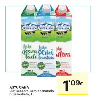Caprabo ASTURIANA Llet sencera, semidesnatada o desnatada, 11 oferta