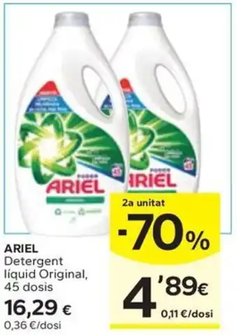 Caprabo ARIEL Detergent líquid Original, 45 dosis oferta