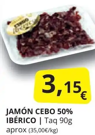 Supermercados MAS JAMÓN CEBO 50% ALCÁZAR | sobre 90g IBÉRICO | Taq 90g oferta