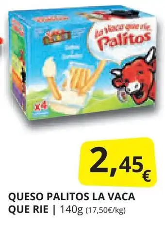 Supermercados MAS QUESO PALITOS LA VACA QUE RIE oferta