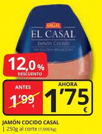 Supermercados MAS JAMÓN COCIDO CASAL oferta