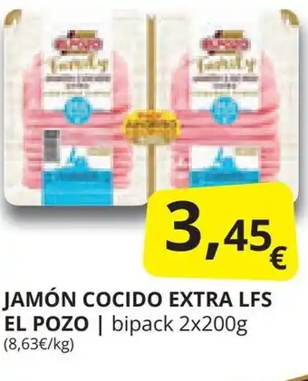 Supermercados MAS JAMÓN COCIDO EXTRA LFS EL POZO oferta
