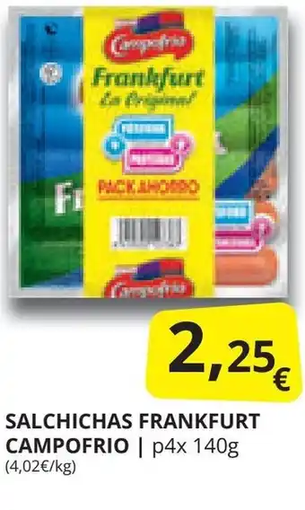 Supermercados MAS SALCHICHAS FRANKFURT SALCHICHAS FRANKFURT EL POZO | 7 ud 140g (6,07€/kg) oferta