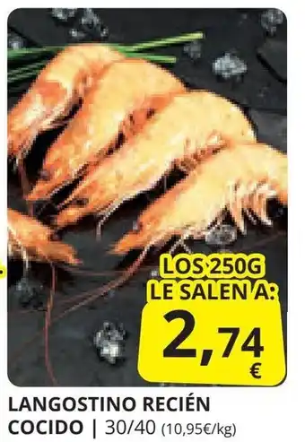 Supermercados MAS LANGOSTINO RECIÉN COCIDO oferta