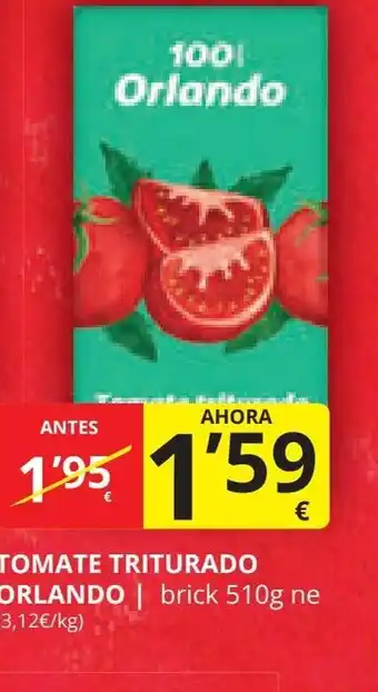 Supermercados MAS TOMATE TRITURADO ORLANDO | brick 510g ne (3,12€/kg) oferta