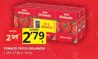 Supermercados MAS TOMATE FRITO ORLANDO | p6x 212g (2,19€/kg) oferta