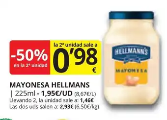 Supermercados MAS MAYONESA HELLMANS oferta