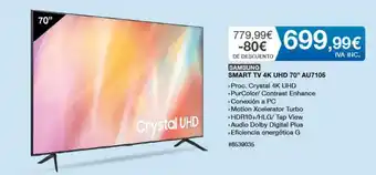 Costco Samsung Smart TV 4 K UHD 70" Au7106 oferta