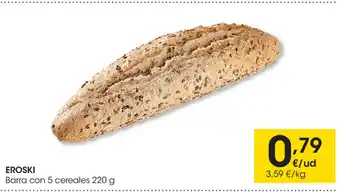 Eroski Eroski Barra con 5 cereales 220g oferta