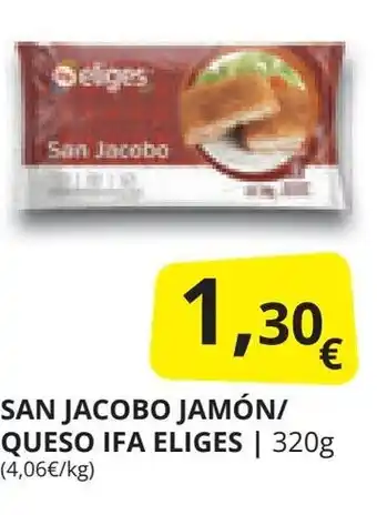 Supermercados MAS SAN JACOBO JAMÓN/ QUESO IFA ELIGES | 320g oferta