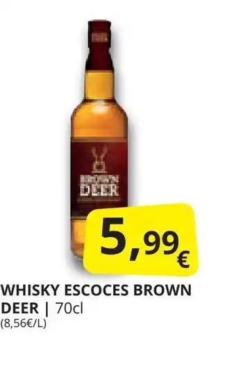 Supermercados MAS WHISKY ESCOCES BROWN DEER | 70cl (8,56€/L) oferta