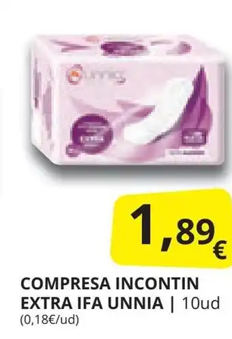 Supermercados MAS COMPRESA INCONTIN EXTRA IFA UNNIA oferta