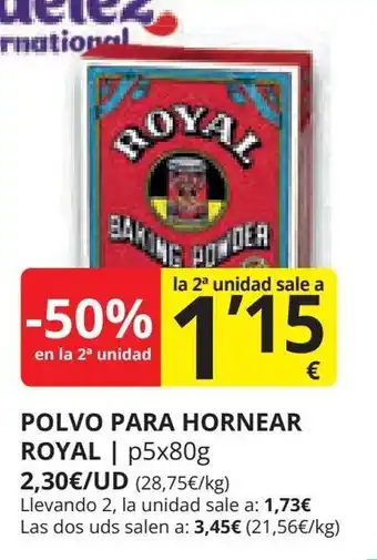 Supermercados MAS POLVO PARA HORNEAR ROYAL | p5x80g oferta
