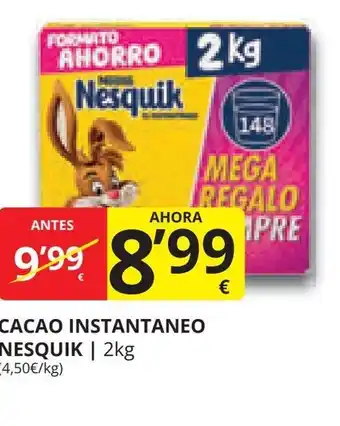 Supermercados MAS CACAO INSTANTANEO NESQUIK oferta