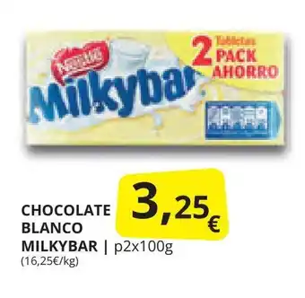 Supermercados MAS CHOCOLATE BLANCO MILKYBAR oferta