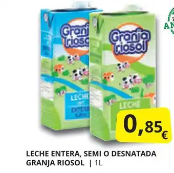 Supermercados MAS LECHE ENTERA, SEMI O DESNATADA GRANJA RIOSOL | 1L oferta