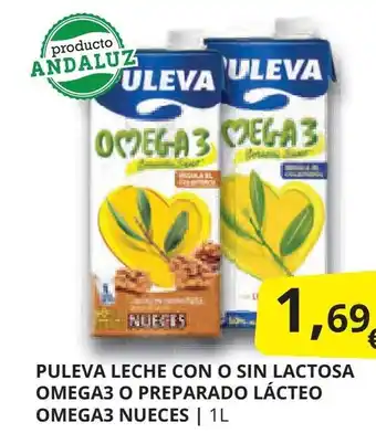Supermercados MAS PULEVA LECHE CON O SIN LACTOSA OMEGA3 O PREPARADO LÁCTEO OMEGA3 NUECES | 1L oferta