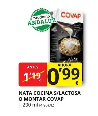 Supermercados MAS NATA COCINA S/LACTOSA O MONTAR COVAP oferta
